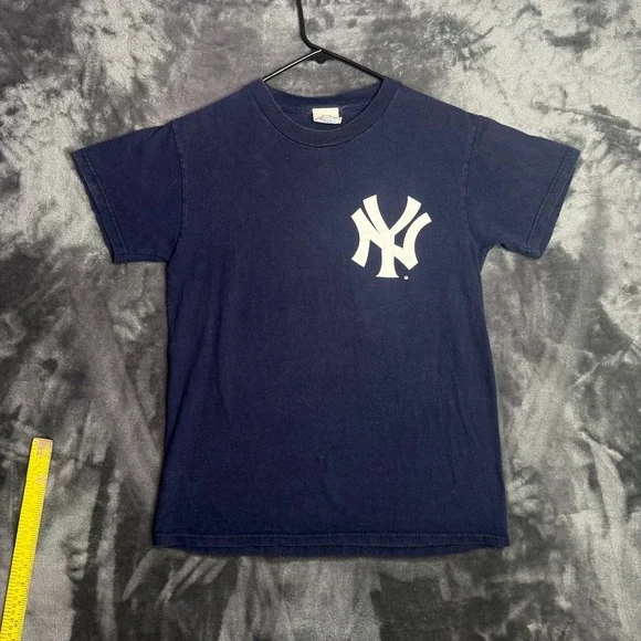 Vintage Y2k New York Yankess Short Sleeve Blue T-Shirt Size Small Sheffield #`11 - Picture 1 of 7